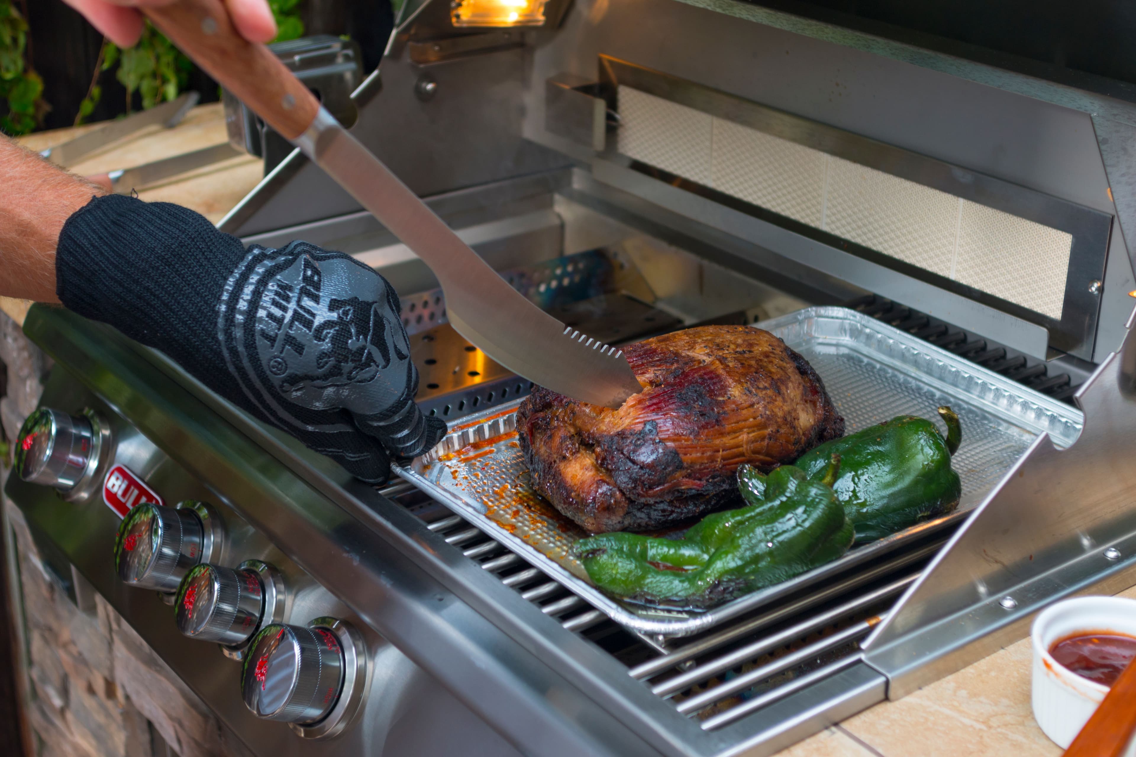 Brisket smoking on a backyard smoker