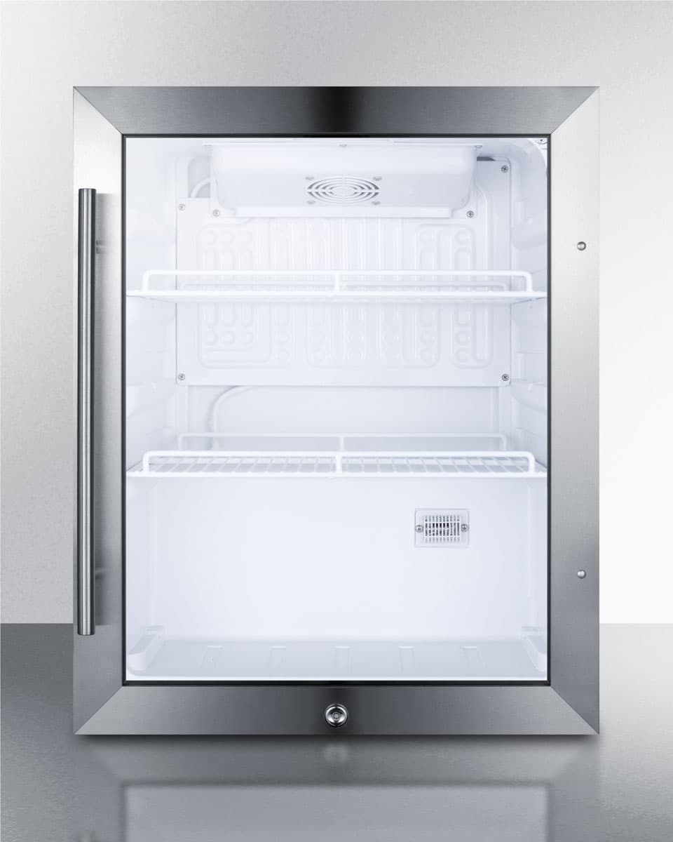 Summit Commercial 19-Inch 2.1 Cu. Ft. Compact Countertop Outdoor Rated Beverage Center with Glass Door & Lock thumbnail 1
