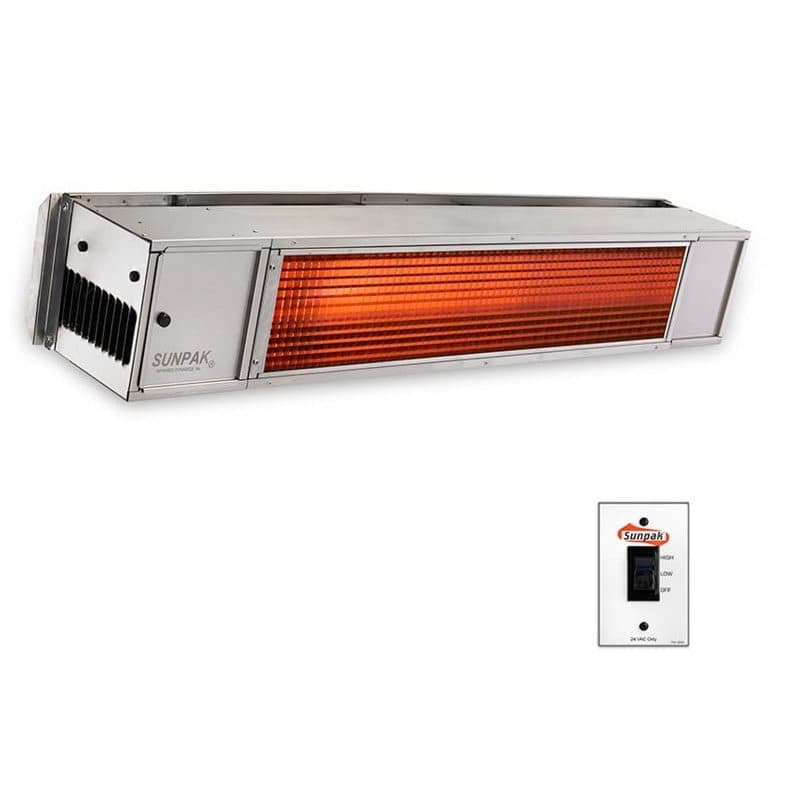 Sunpak TSH 48-Inch 34,000 BTU Propane Gas Two-Stage Infrared Patio Heater with Remote  - Stainless Steel thumbnail 2