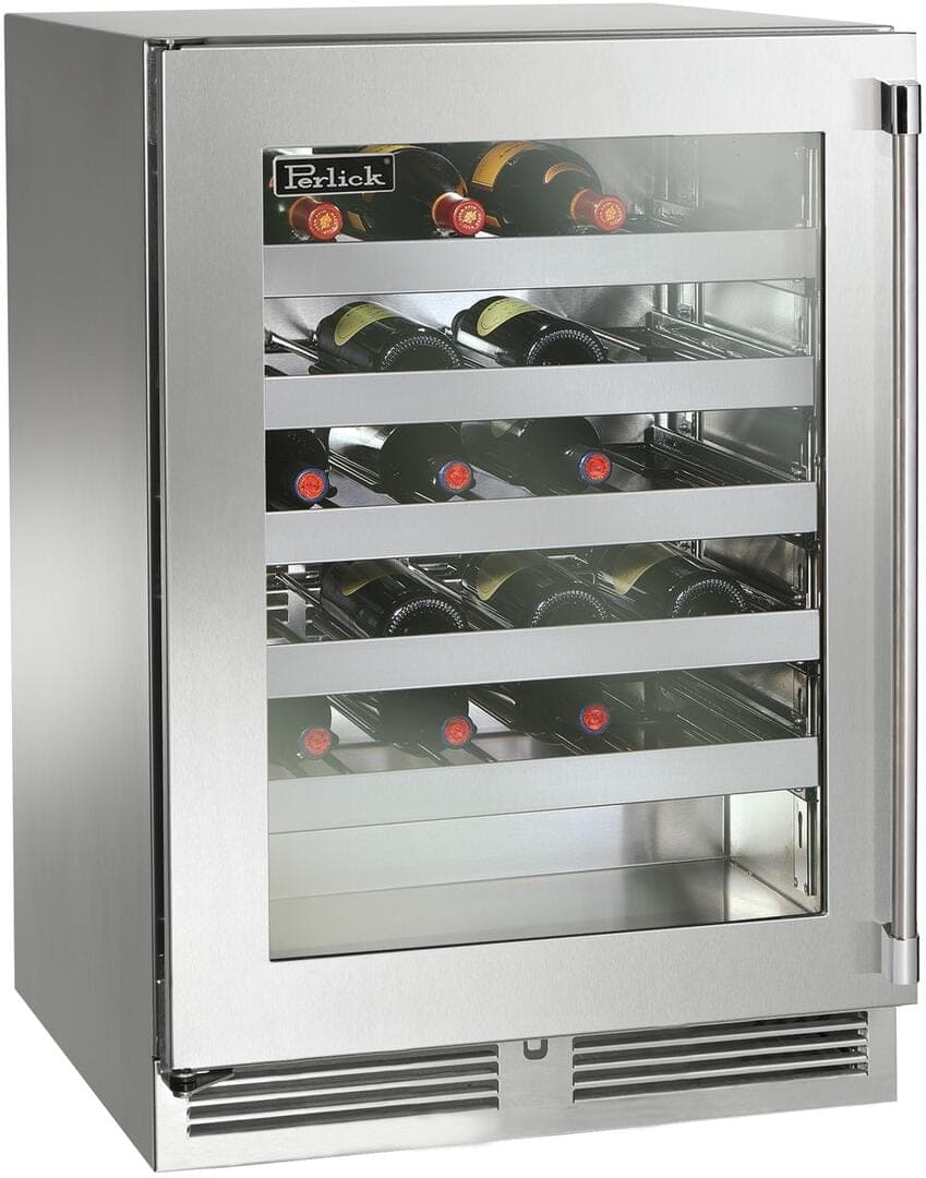 Perlick 24-Inch Signature Series Marine Grade Stainless Steel Glass Door Outdoor Wine Reserve - Right Hinged thumbnail 2
