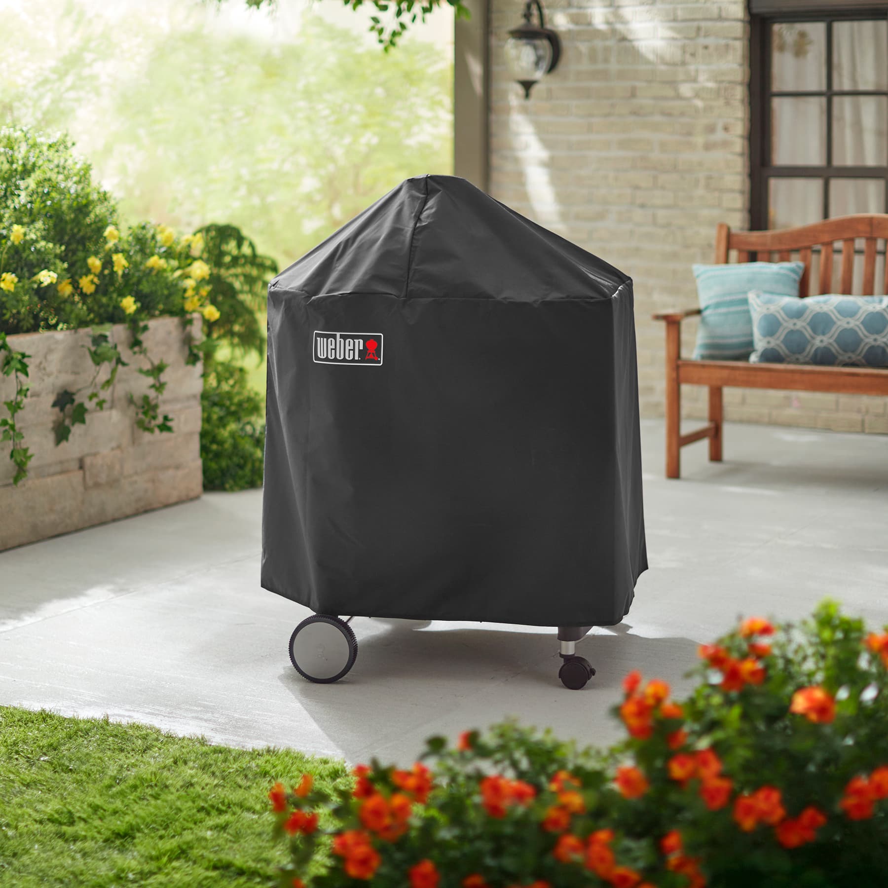 Weber Grills Premium Grill Cover - Performer 22-inch charcoal grills with folding table thumbnail 2