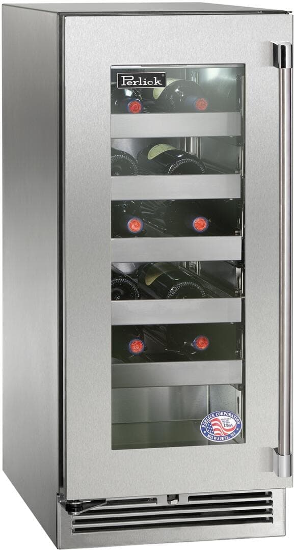 Perlick 15-Inch Signature Series Stainless Steel Glass Door Outdoor Wine Reserve w/ Door Lock - Right Hinged thumbnail 2