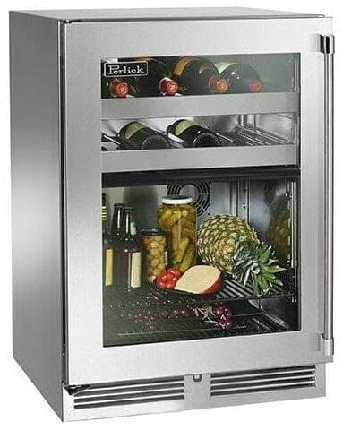 Perlick 24-Inch Signature Series Stainless Steel Glass Door Outdoor Dual-Zone Refrigerator/Wine Reserve - Right Hinged thumbnail 2