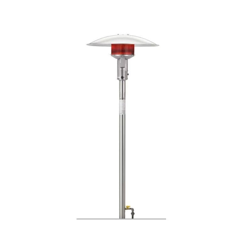 Sunglo 50,000 BTU Natural Gas Permanent Post-Mount Patio Heater with Manual Ignition - Stainless Steel