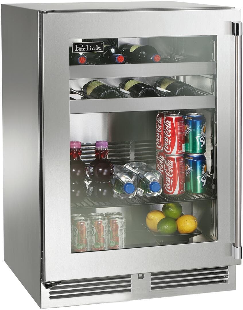 Perlick 24-Inch Signature Series Stainless Steel Glass Door Outdoor Beverage Center w/ Door Lock - Right Hinged thumbnail 2