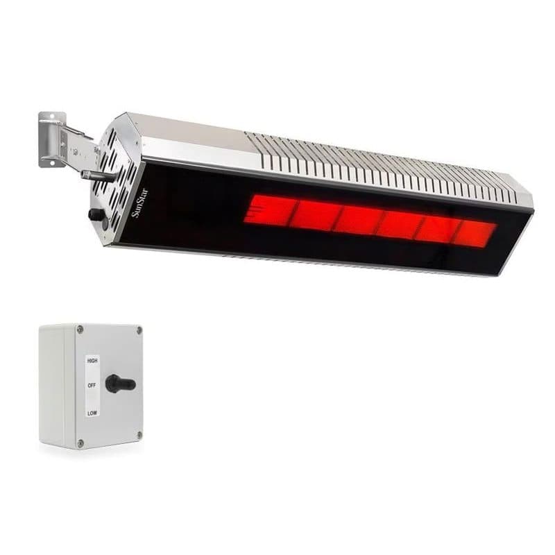 SunStar 48-Inch 35,000 BTU Marine Grade Stainless Steel Natural Gas Infrared Patio Heater with Switch and Adjustable Mounting Kit