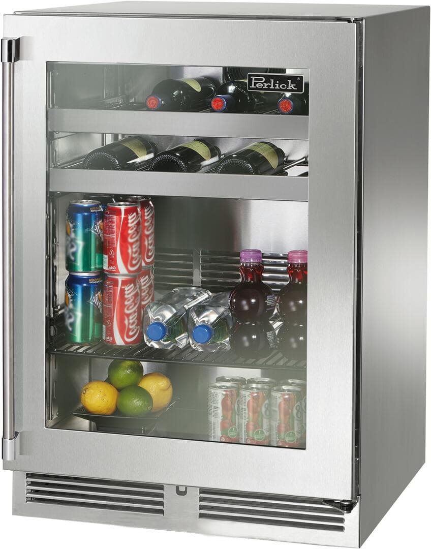Perlick 24-Inch Signature Series Marine Grade Stainless Steel Glass Door Outdoor Beverage Center - Left Hinged thumbnail 2