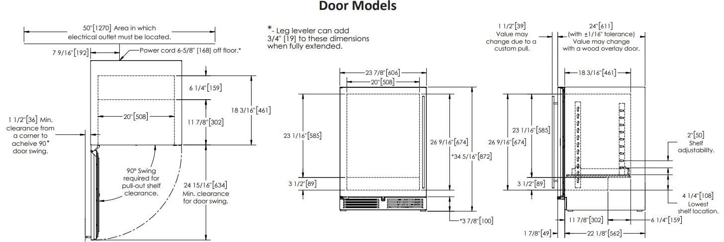 Perlick 24-Inch C-Series Stainless Steel Outdoor Refrigerator w/ Door Lock - Right Hinged thumbnail 3