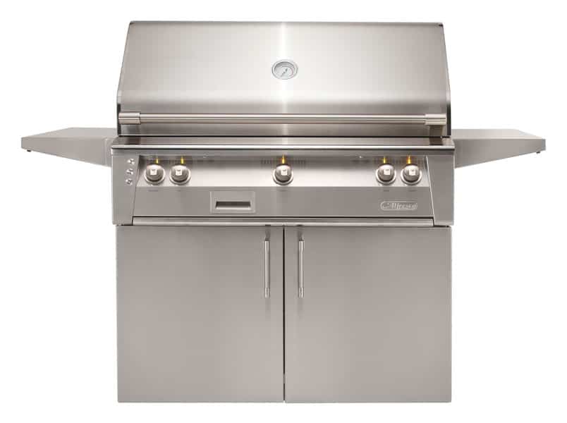 Alfresco Grills ALXE 42-Inch 3-Burner Freestanding Propane Gas Grill with Rear Infrared Burner on Refrigerated Cart - Stainless Steel thumbnail 1