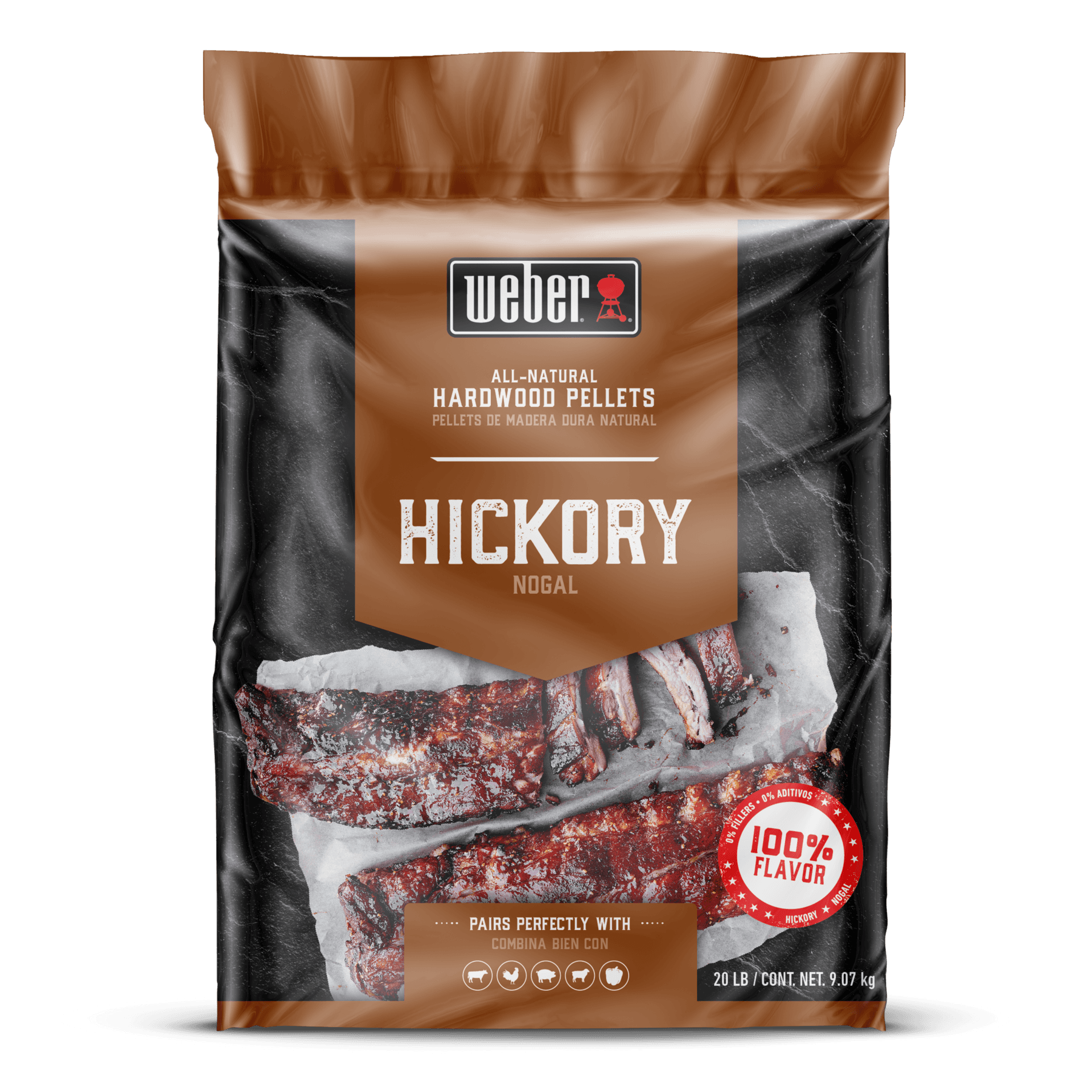 Weber Grills SmokeFire 20 Lb. Bag of Natural Hardwood Pellets - Hickory