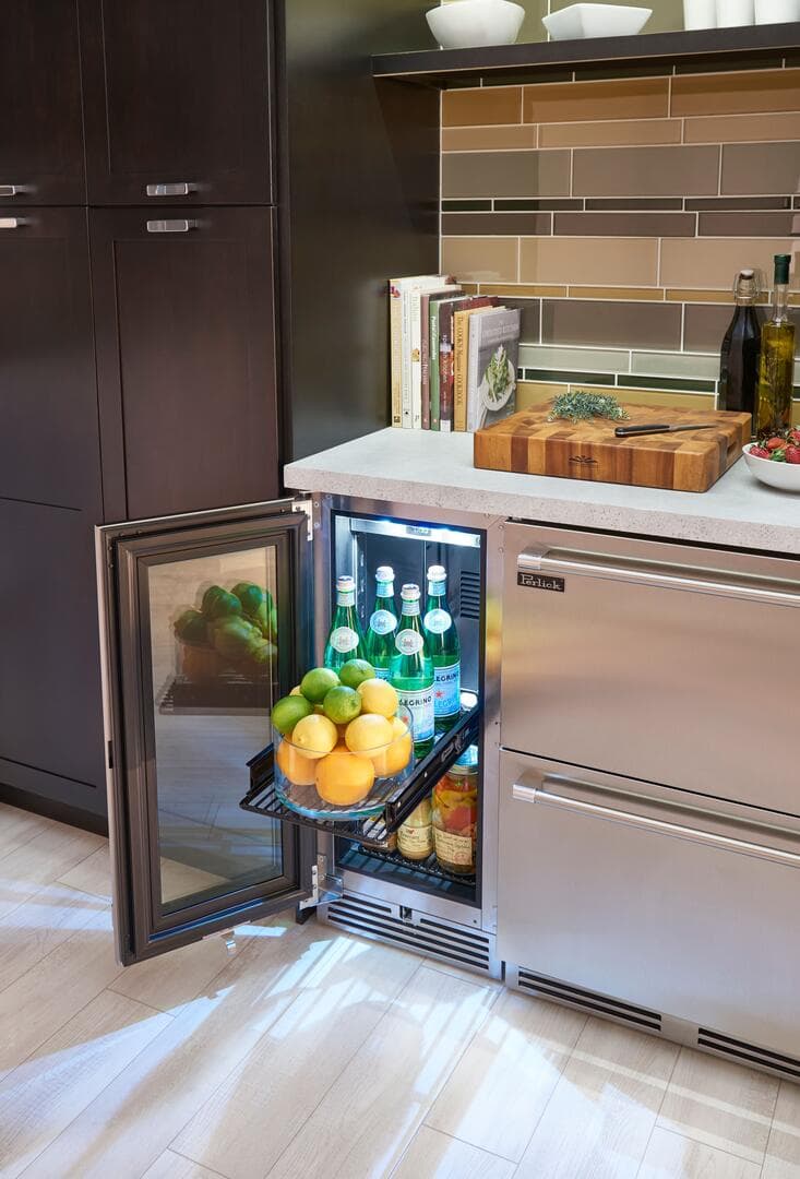 Perlick 15-Inch Signature Series Stainless Steel Panel Ready Glass Door Outdoor Refrigerator w/ Door Lock - Left Hinged thumbnail 2