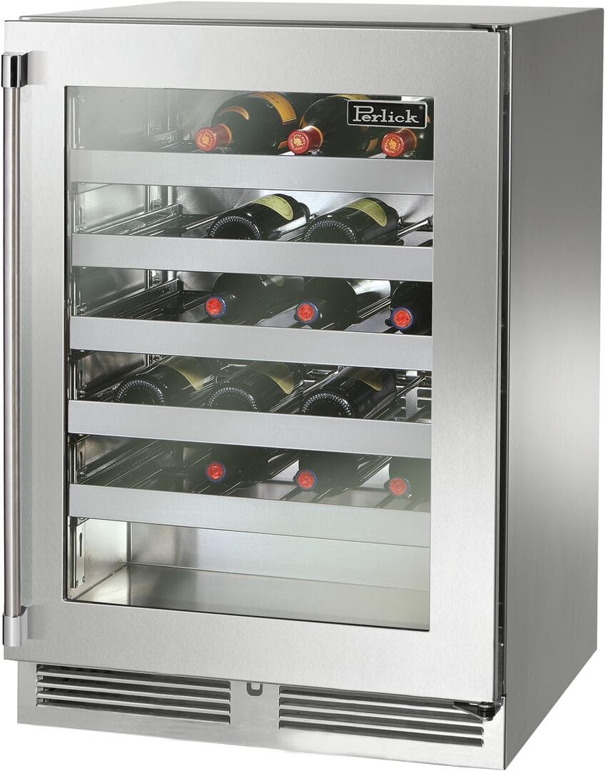 Perlick 24-Inch Signature Series Stainless Steel Glass Door Outdoor Wine Reserve w/ Door Lock - Left Hinged thumbnail 3