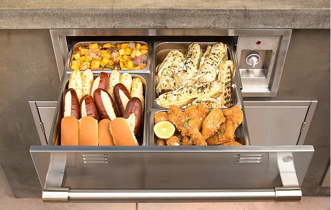 Alfresco Grills 30-Inch 110v Electric Outdoor Warming Drawer - Raspberry Red