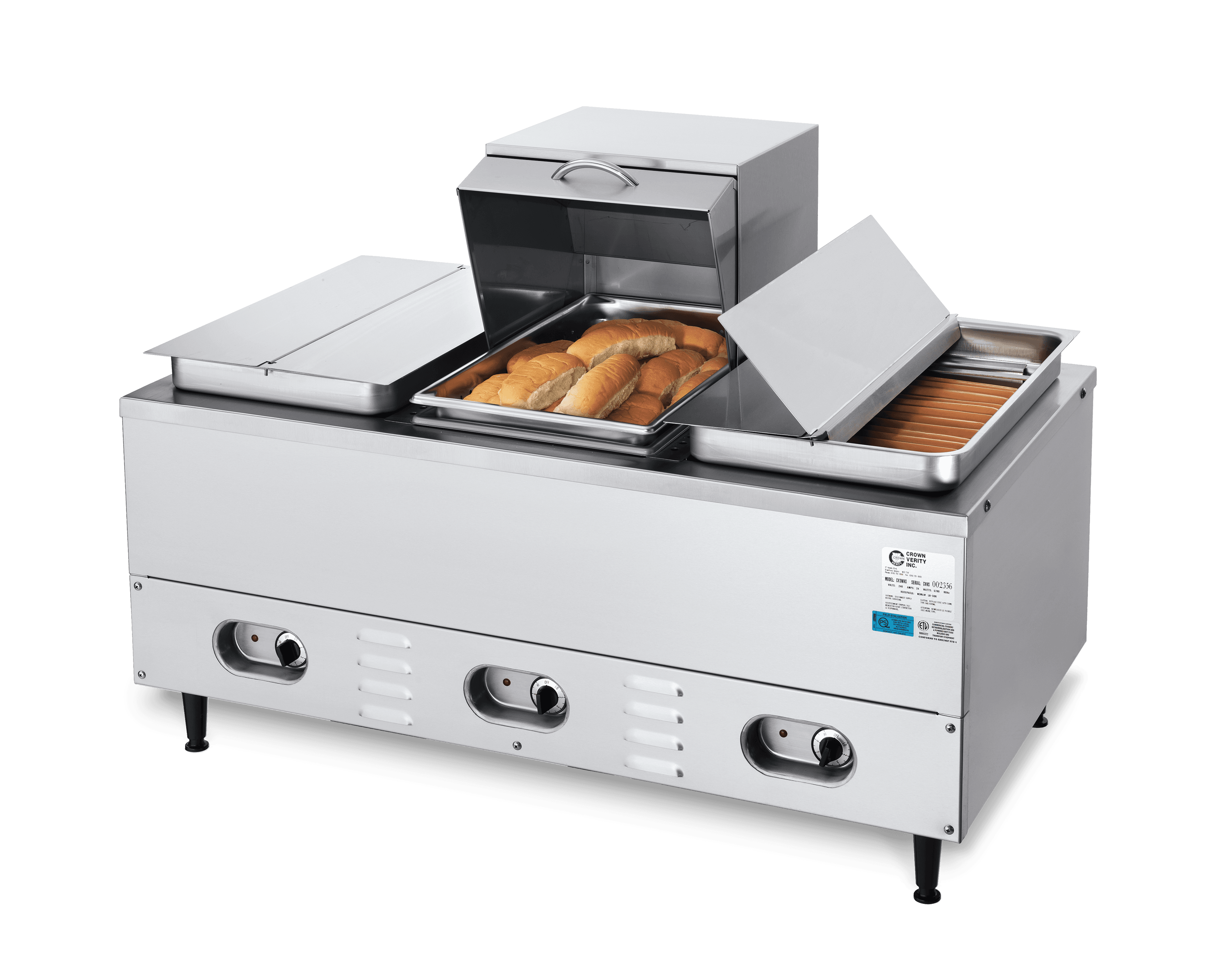Crown Verity 240V Electric Countertop Hotwell Steamer with Pan Package thumbnail 1