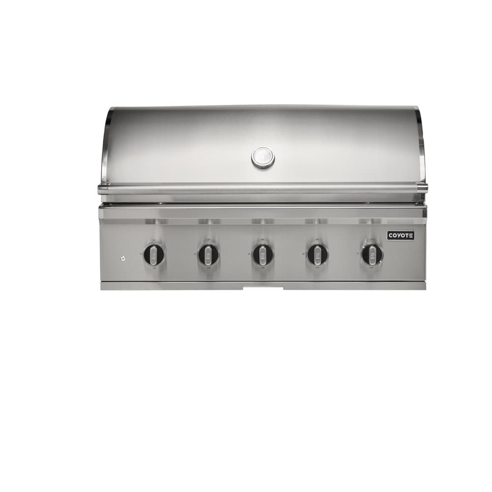 Coyote CL Series 5 Burner Built in Gas Grill W/ Lift Assist Hood & Safety Valve