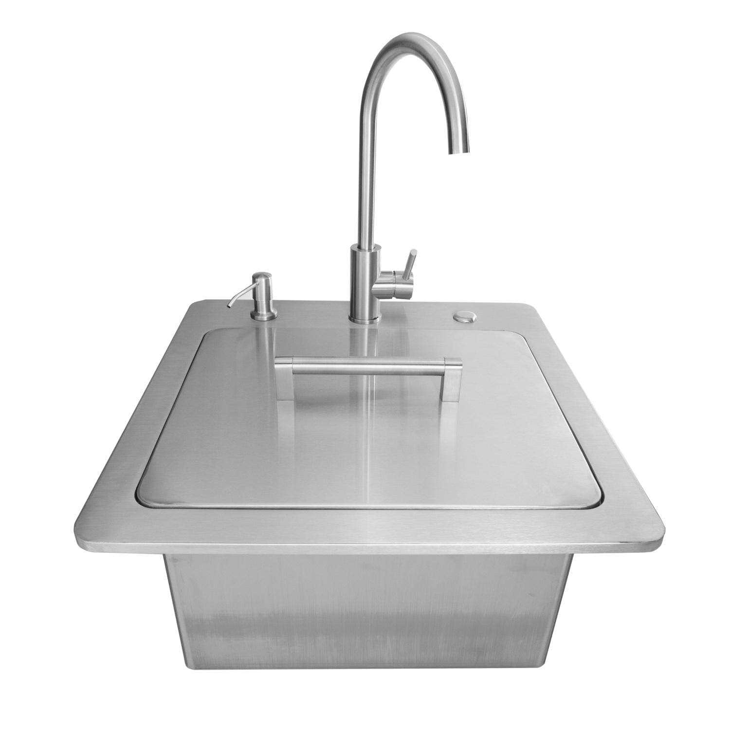 Coyote 21-Inch Stainless Steel Drop-In Outdoor Sink with Faucet, Drain and Soap Dispenser thumbnail 3