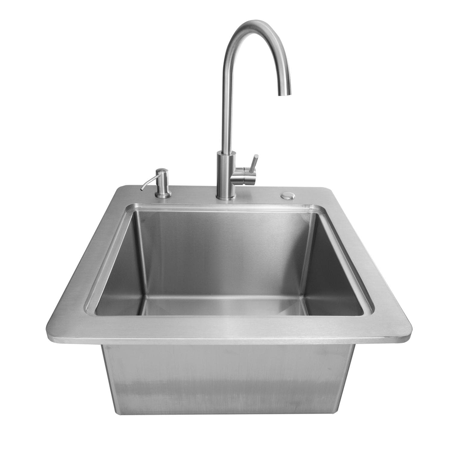 Coyote 21-Inch Stainless Steel Drop-In Outdoor Sink with Faucet, Drain and Soap Dispenser thumbnail 2