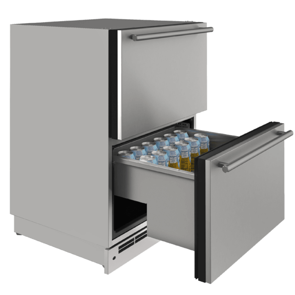 U-Line 24-Inch 5.4 Cu. Ft. Outdoor Rated Dual Drawer Compact Stainless Steel Refrigerator thumbnail 2