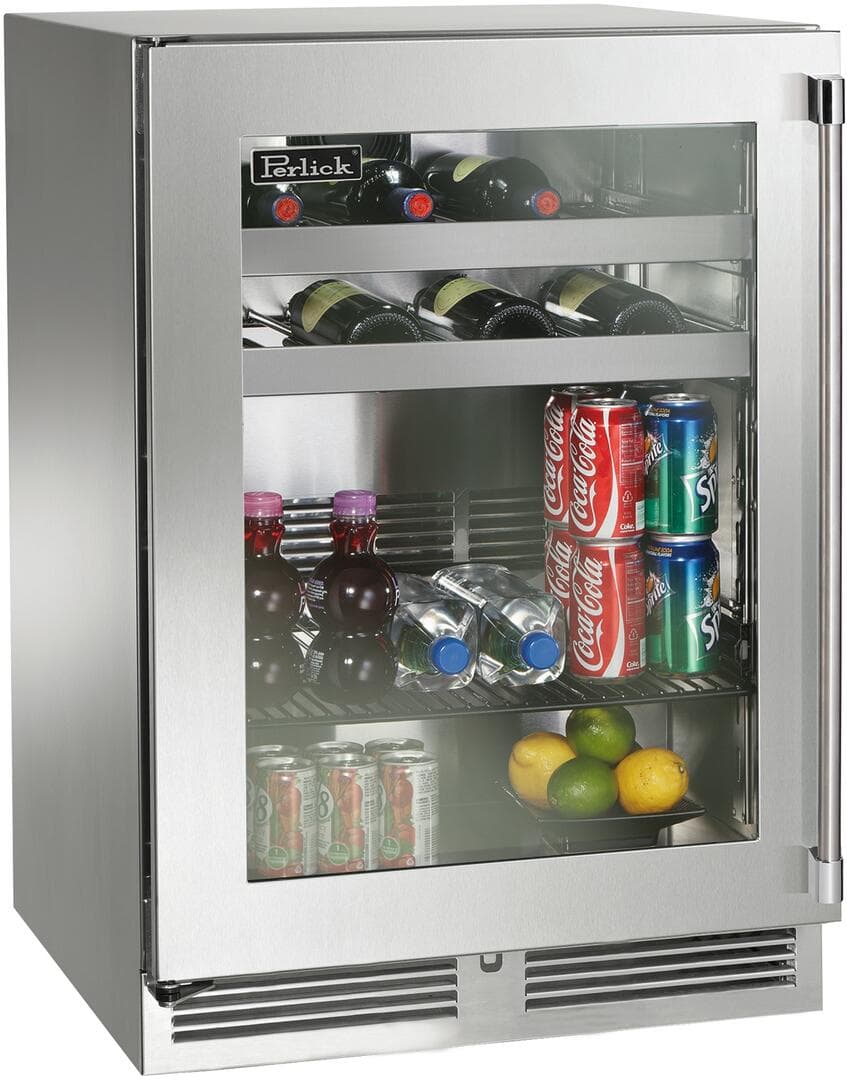 Perlick 24-Inch Signature Series Marine Grade Stainless Steel Glass Door Outdoor Beverage Center - Right Hinged thumbnail 2