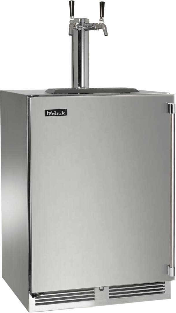 Perlick 24-Inch Signature Series Stainless Steel Dual Tap Outdoor Beer Dispenser w/ Door Lock - Right Hinged thumbnail 2