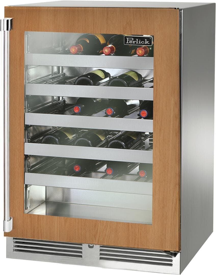 Perlick 24-Inch Signature Series Marine Grade Stainless Steel Panel Ready Glass Door Outdoor Wine Reserve - Left Hinged thumbnail 2