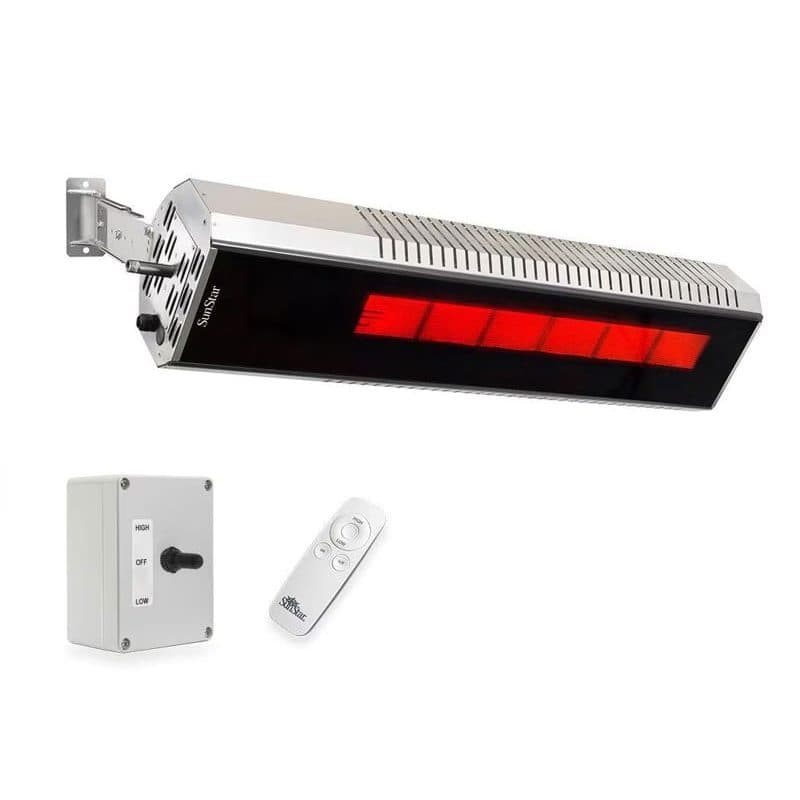 SunStar 48-Inch 35,000 BTU Marine Grade Stainless Steel Natural Gas Infrared Patio Heater with Switch, Remote and Adjustable Mounting Kit