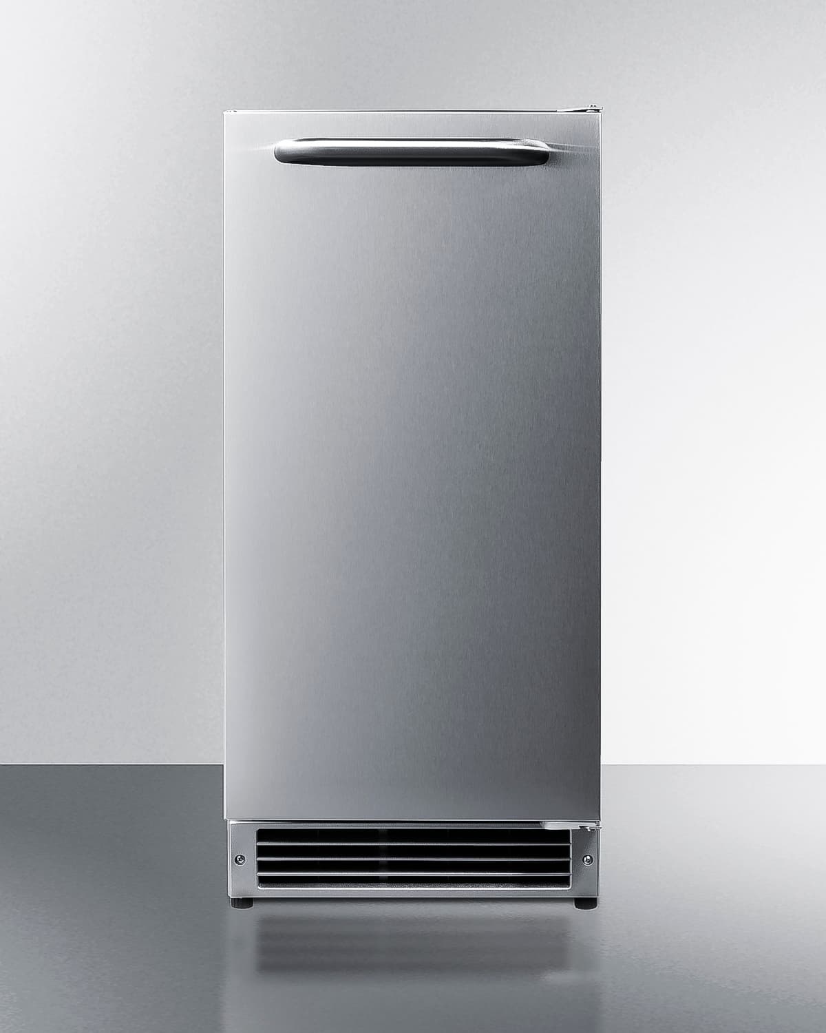 Summit 15-Inch 22 Lb. Stainless Steel Outdoor Drain-Free Crescent Icemaker