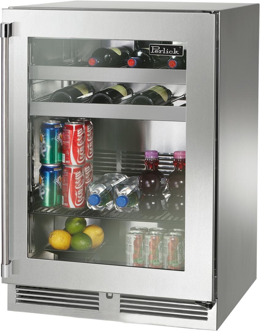 Perlick 24-Inch Signature Series Stainless Steel Glass Door Outdoor Beverage Center w/ Door Lock - Left Hinged thumbnail 3