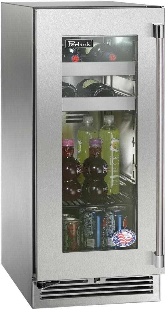 Perlick 15-Inch Signature Series Stainless Steel Glass Door Outdoor Beverage Center - Right Hinged thumbnail 2