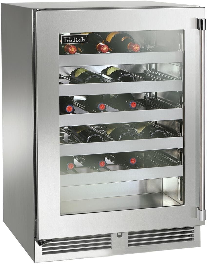 Perlick 24-Inch Signature Series Stainless Steel Glass Door Outdoor Wine Reserve w/ Door Lock - Right Hinged thumbnail 2