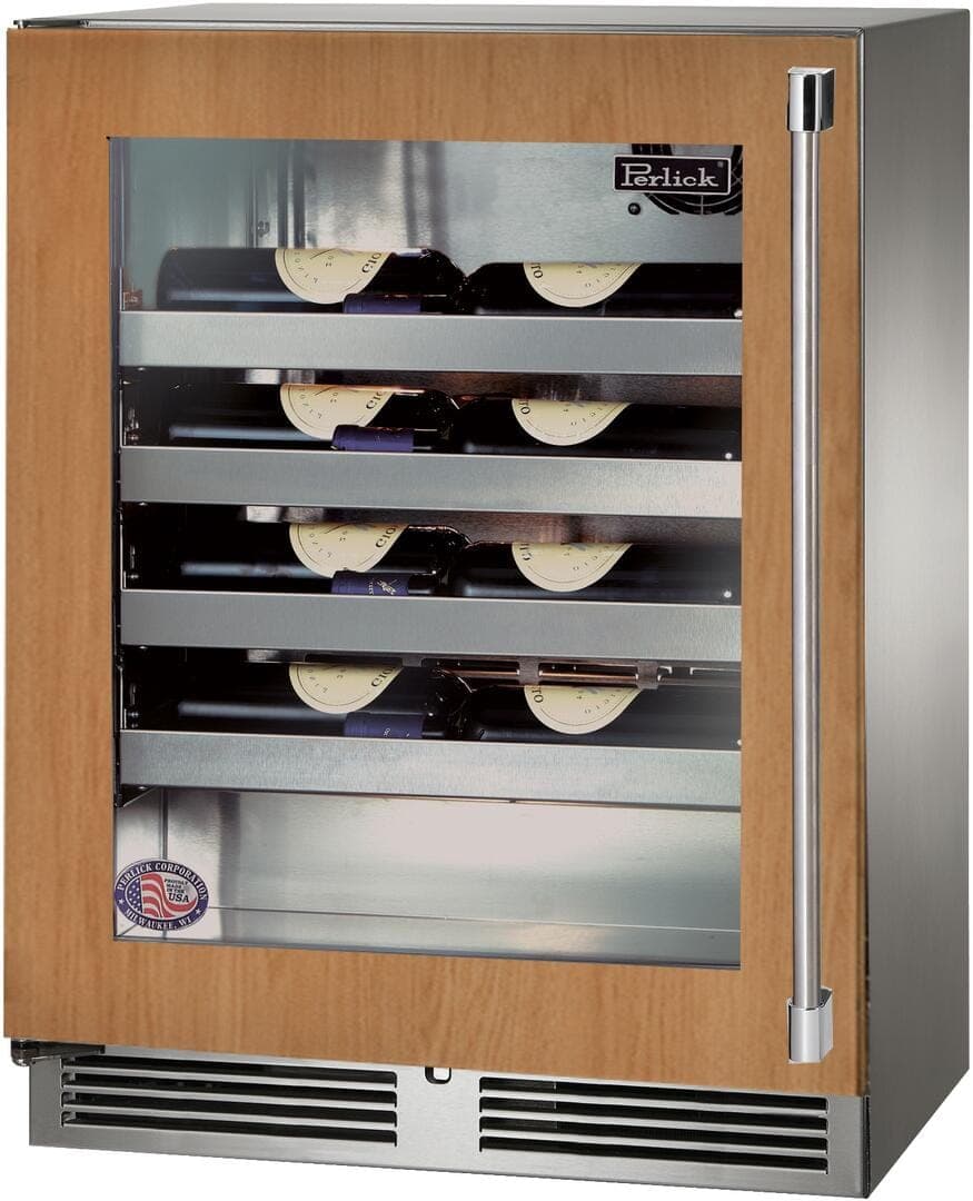 Perlick 24-Inch Signature Series Shallow Depth Stainless Steel Panel Ready Glass Door Outdoor Wine Reserve - Right Hinged thumbnail 2