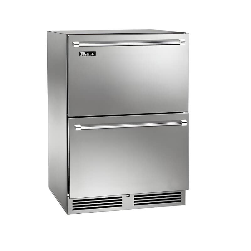 Perlick 24-Inch Signature Series Marine Grade Stainless Steel Outdoor Refrigerator Drawers w/ Door Lock thumbnail 1