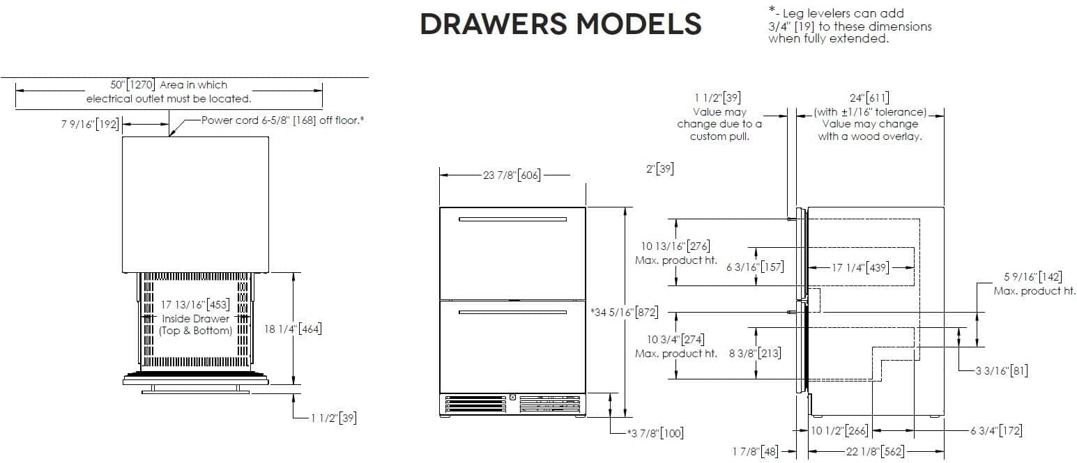Perlick 24-Inch C-Series Stainless Steel Panel Ready Outdoor Refrigerator Drawers thumbnail 3