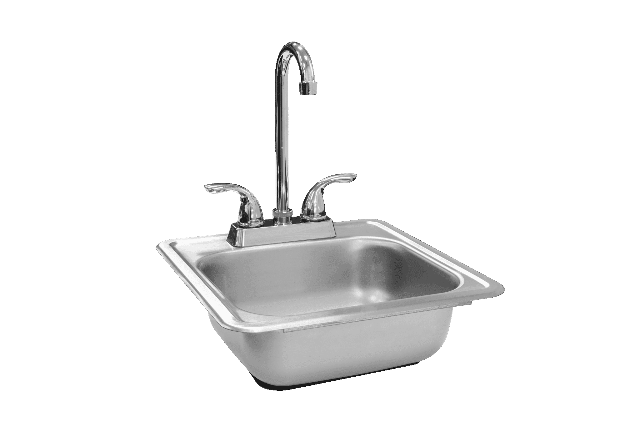 Summerset Grills 15-Inch x 15-Inch Outdoor Rated Stainless Steel Drop-In Sink with Hot and Cold Water Faucet