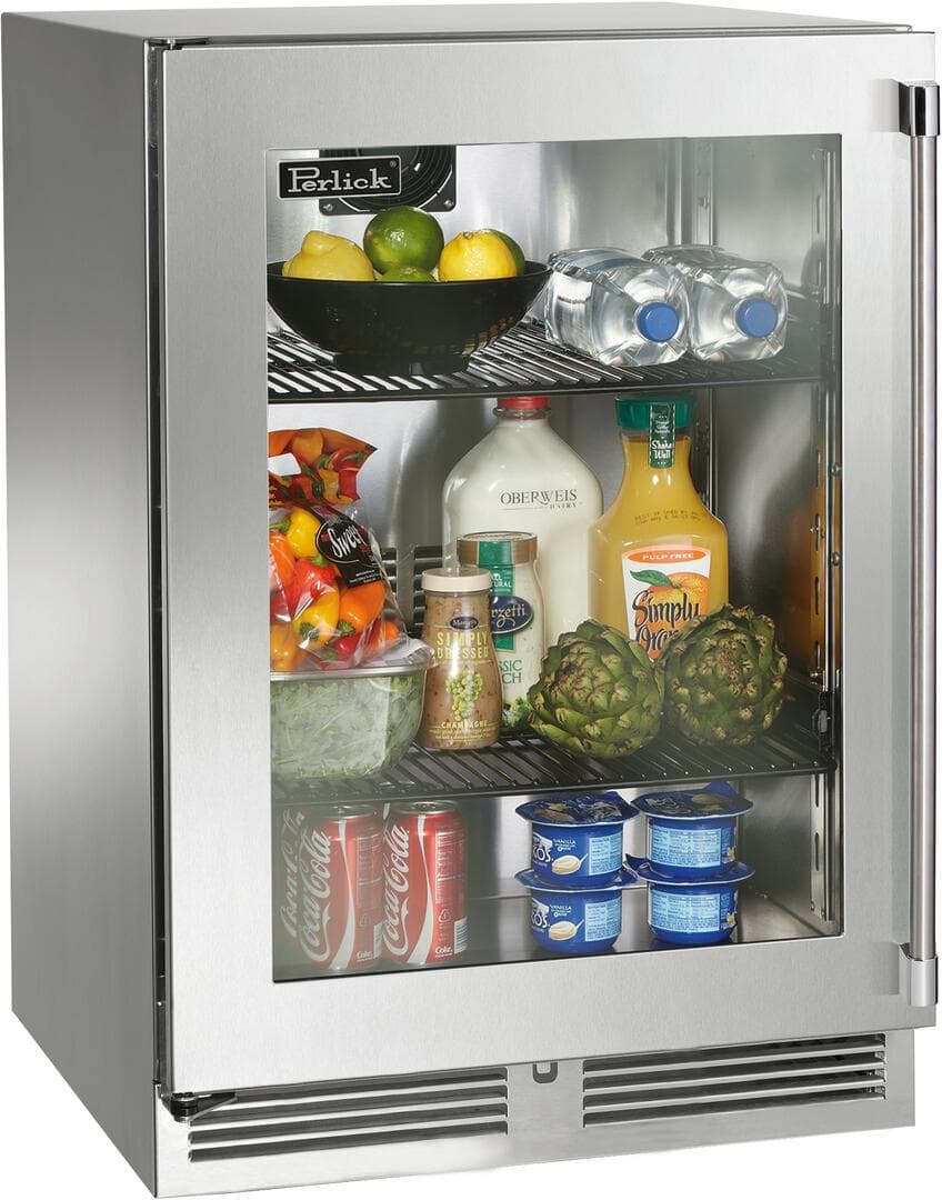 Perlick 24-Inch Signature Series Stainless Steel Glass Door Outdoor Refrigerator - Right Hinged thumbnail 2