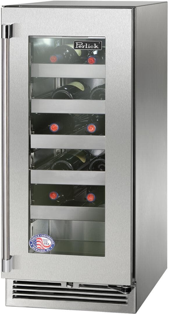 Perlick 15-Inch Signature Series Stainless Steel Glass Door Outdoor Wine Reserve - Left Hinged thumbnail 3