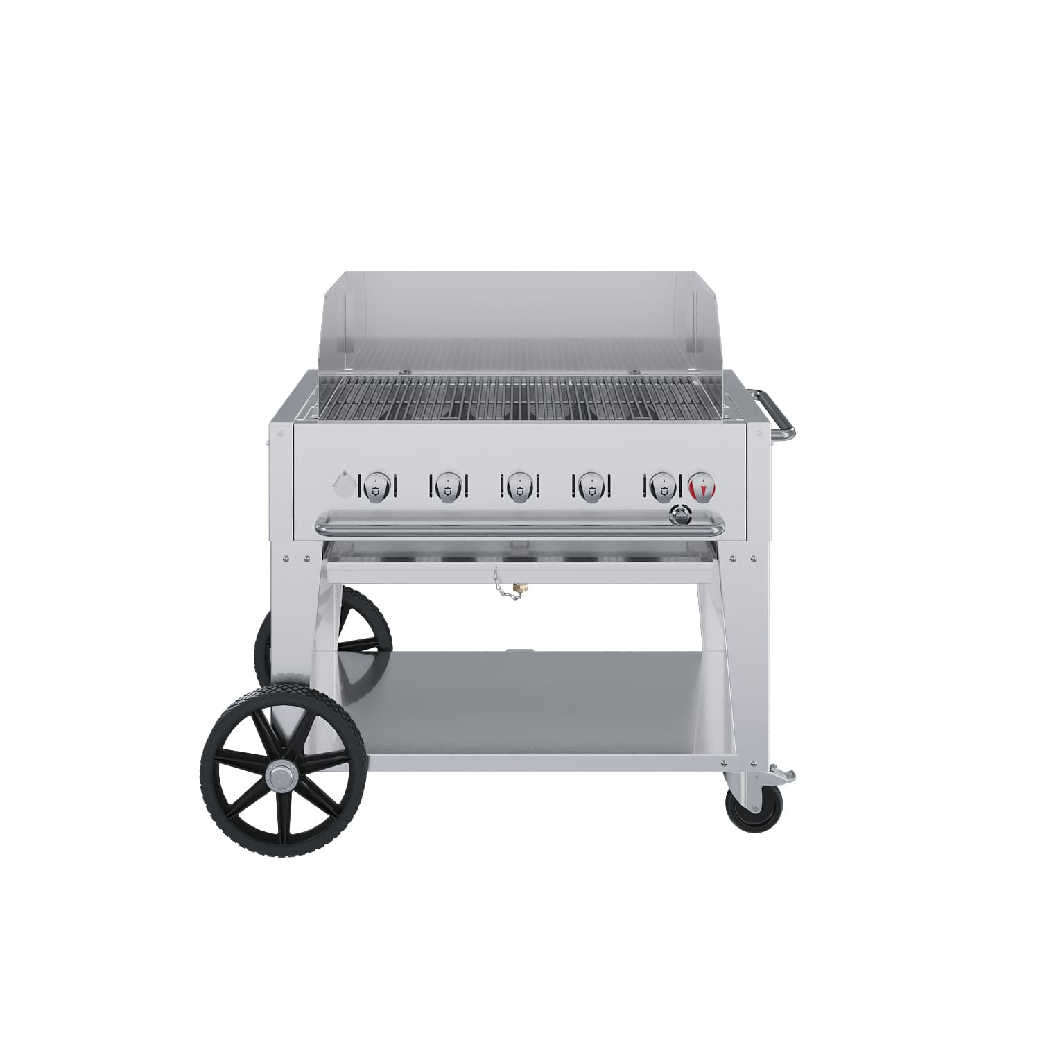 Crown Verity Professional Mobile Series 36-Inch 5-Burner Stainless Steel Freestanding Propane Gas Grill with Windguard thumbnail 1