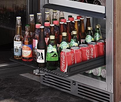 Perlick 24-Inch Signature Series Shallow Depth Stainless Steel Panel Ready Glass Door Outdoor Beverage Center w/ Door Lock - Left Hinged thumbnail 2