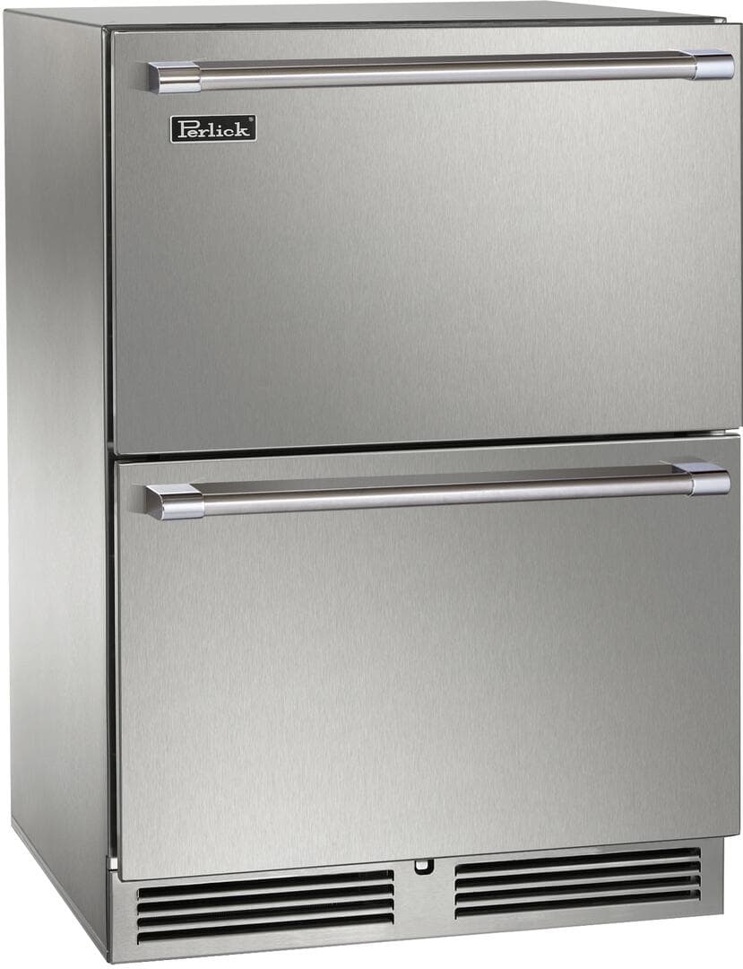 Perlick 24-Inch Signature Series Stainless Steel Outdoor Refrigerated Drawers w/ Door Lock thumbnail 2