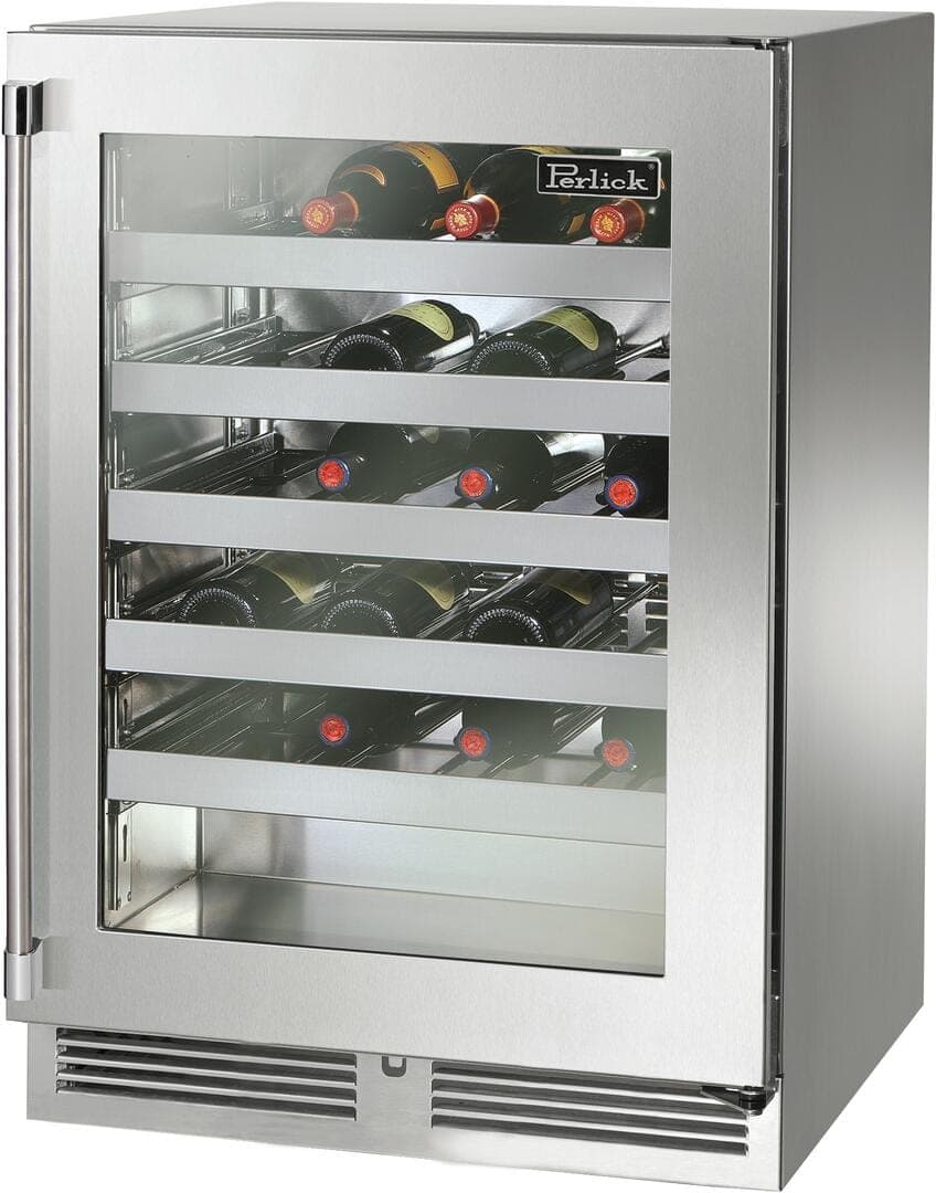 Perlick 24-Inch Signature Series Marine Grade Stainless Steel Glass Door Outdoor Wine Reserve - Left Hinged thumbnail 2