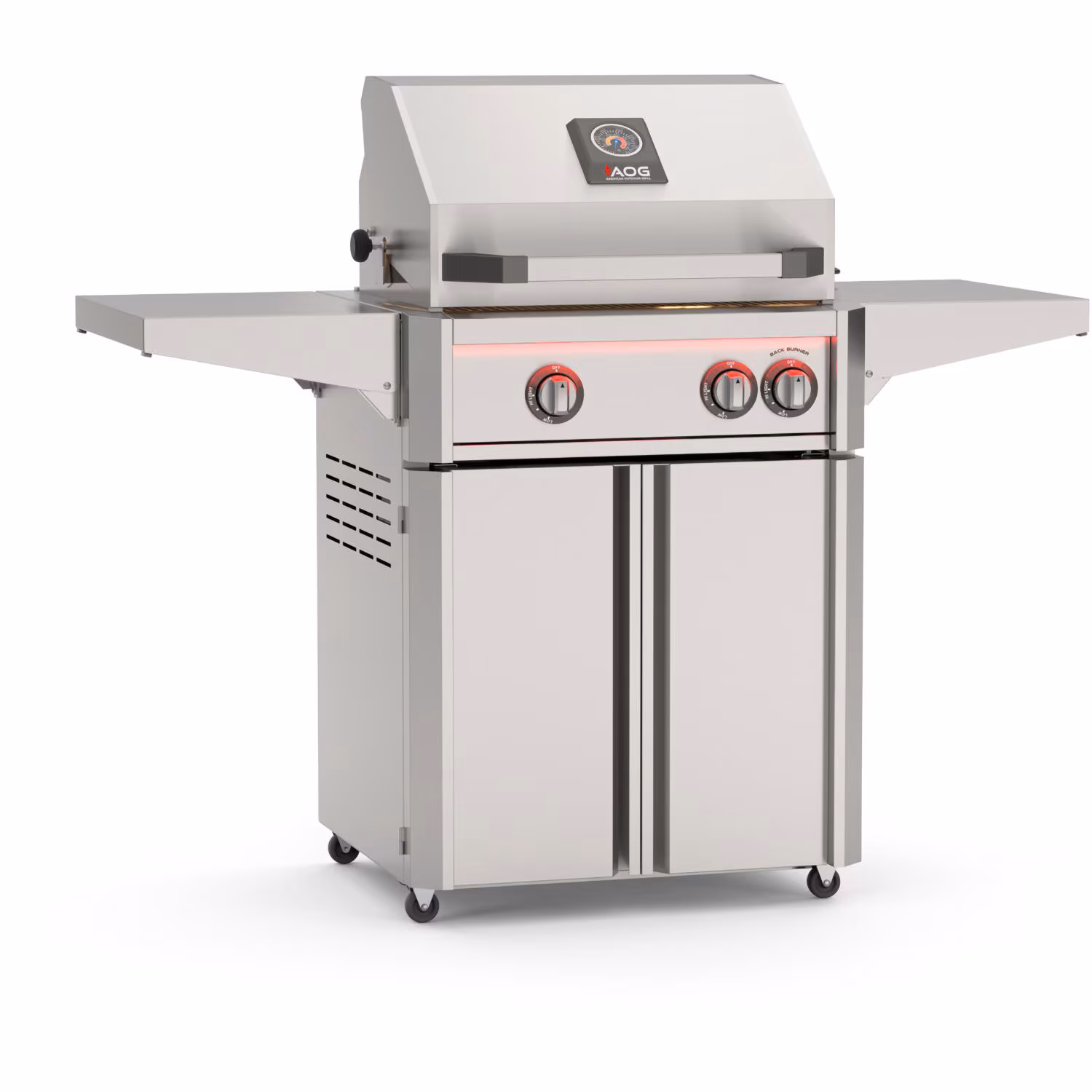 American Outdoor Grill L-Series 24-in 2-Burner Gas Grill w/ Lights & Rotisserie Kit on Cart