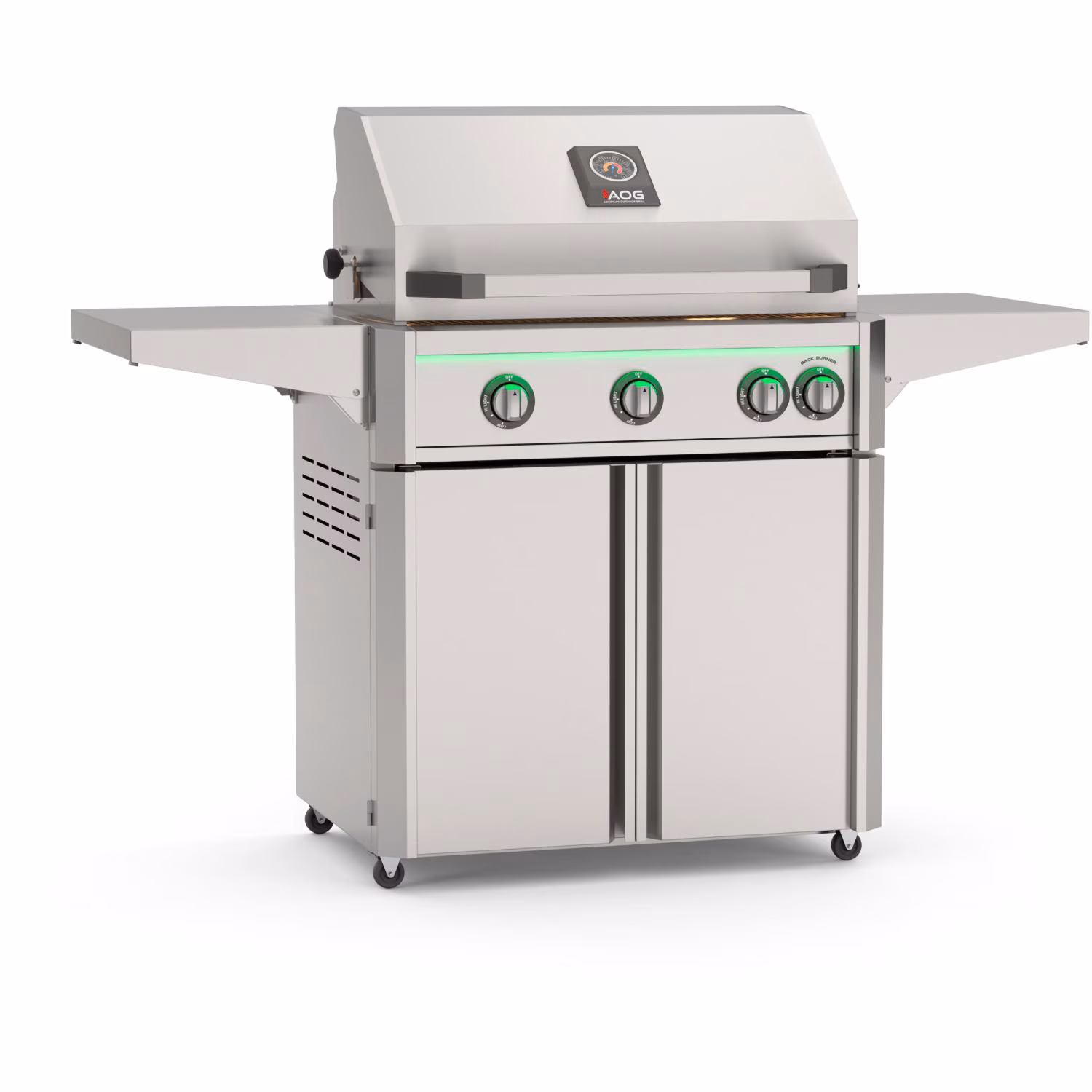American Outdoor Grill L-Series 30-in 3-Burner Gas Grill w/ Lights & Rotisserie Kit on Cart