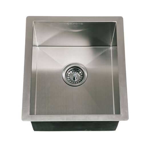 Coyote 16-Inch x 18-Inch Outdoor Rated Drop-In Stainless Steel Sink with Drain Plug