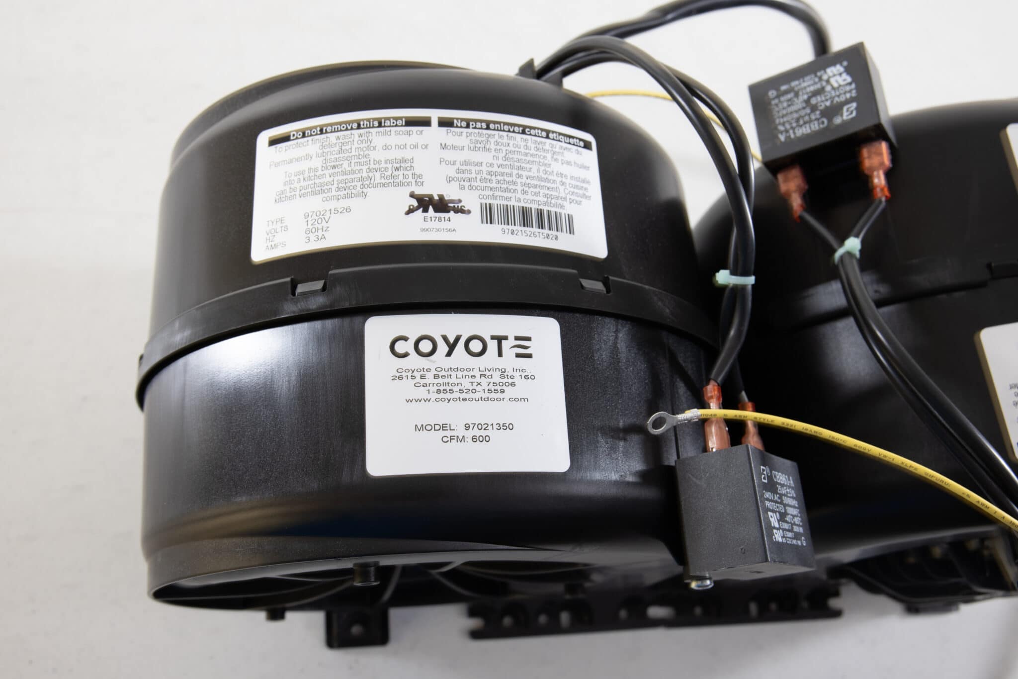 Coyote 1200 CFM Internal Blower Motor for Vent Hoods and Inserts thumbnail 4
