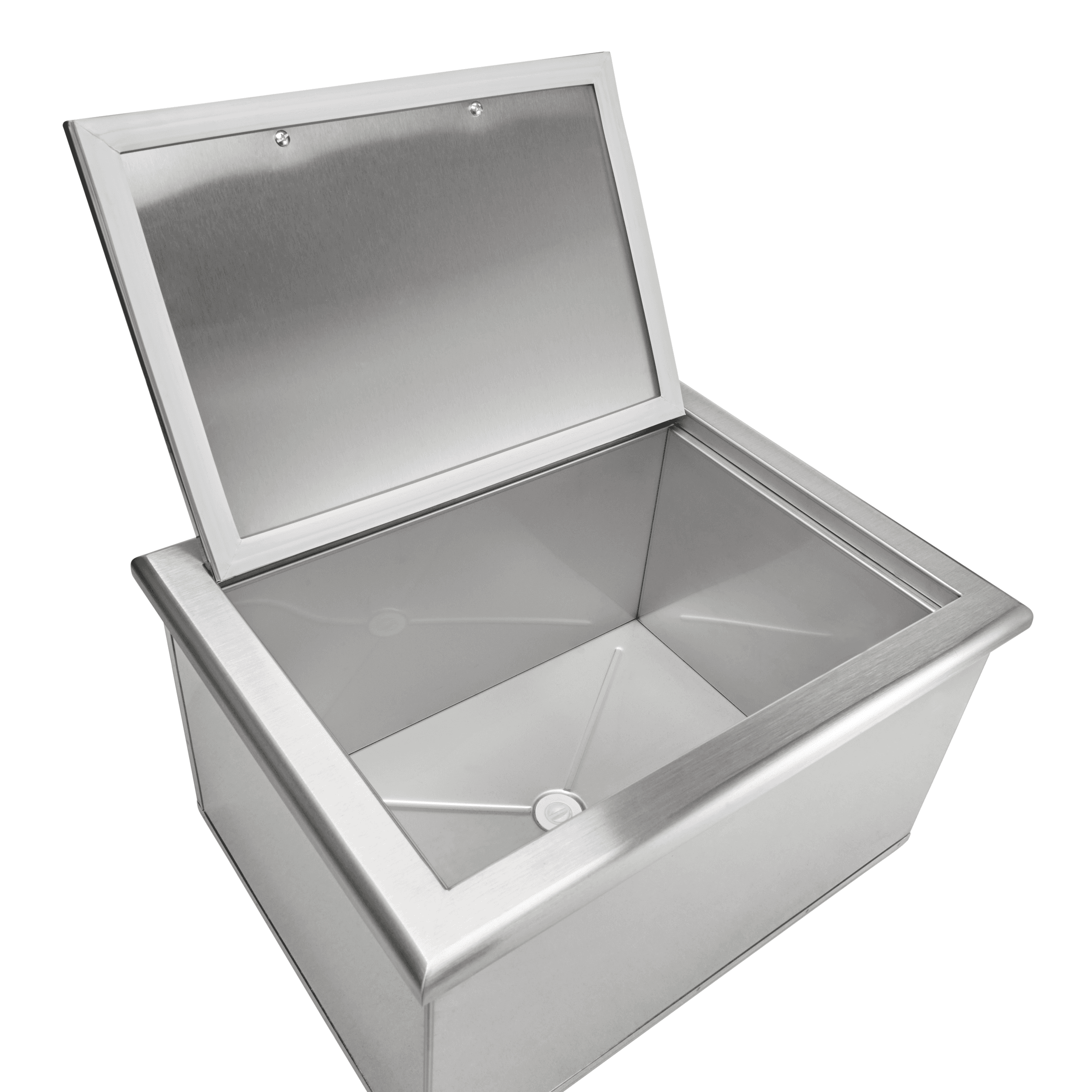 Coyote 25-Inch Stainless Steel Drop-In Ice Bin Cooler with Hinged Lid