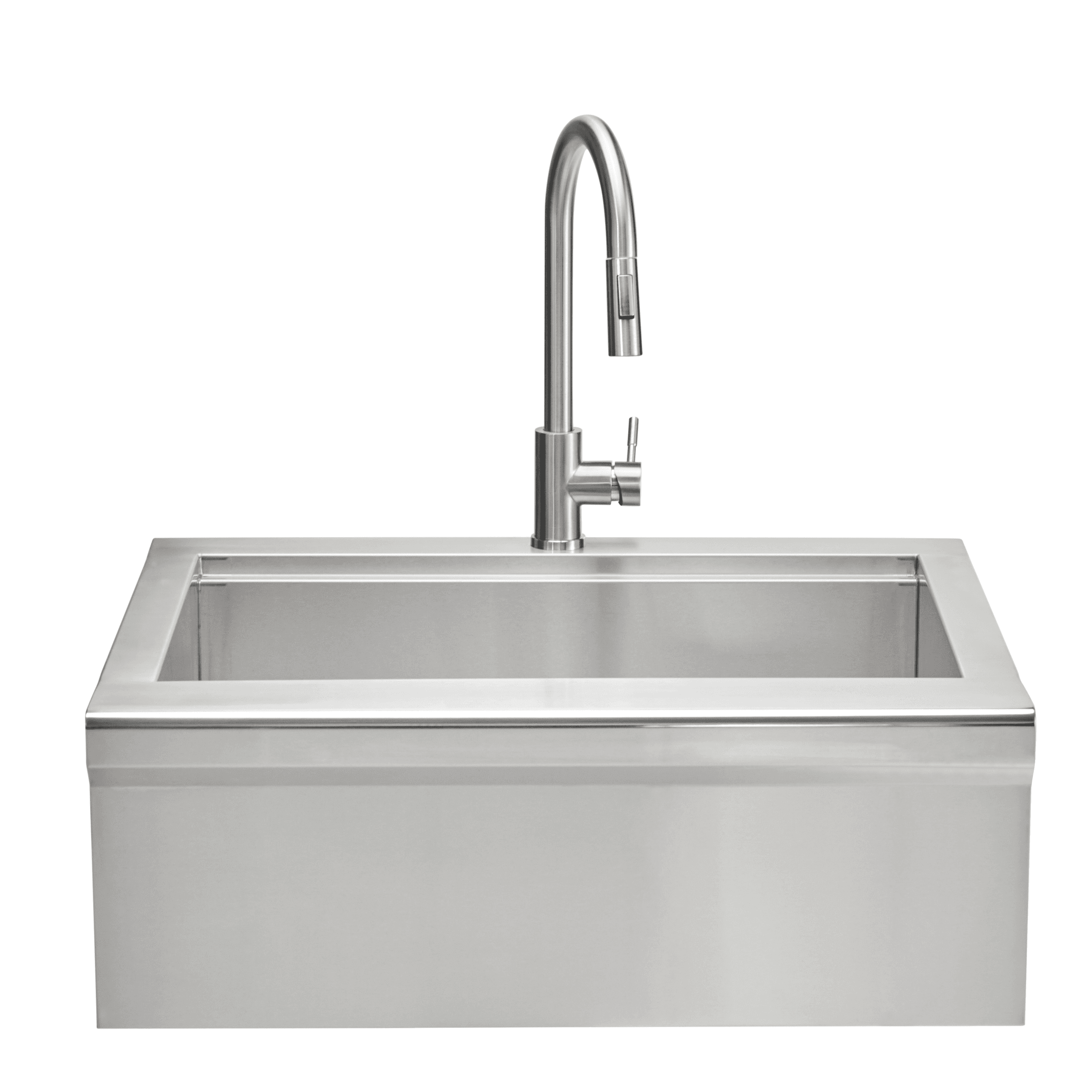 Coyote 30-Inch Stainless Steel Outdoor Farmhouse Apron Sink with Drain, Faucet, Strainer & SS Cover Included thumbnail 2