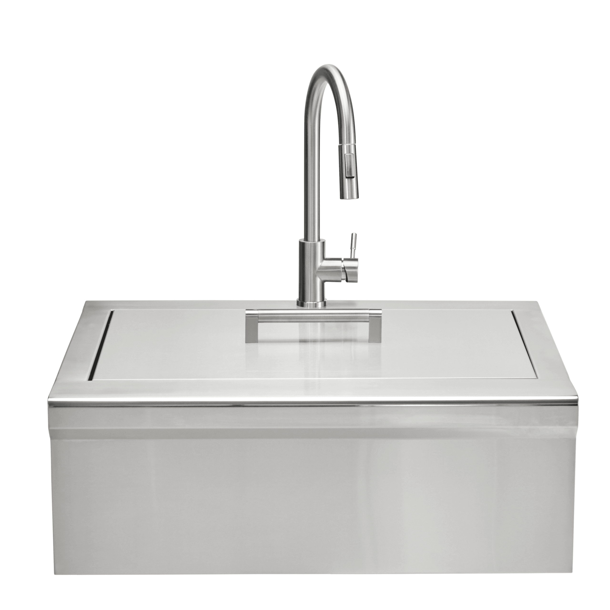 Coyote 30-Inch Stainless Steel Outdoor Farmhouse Apron Sink with Drain, Faucet, Strainer & SS Cover Included thumbnail 3