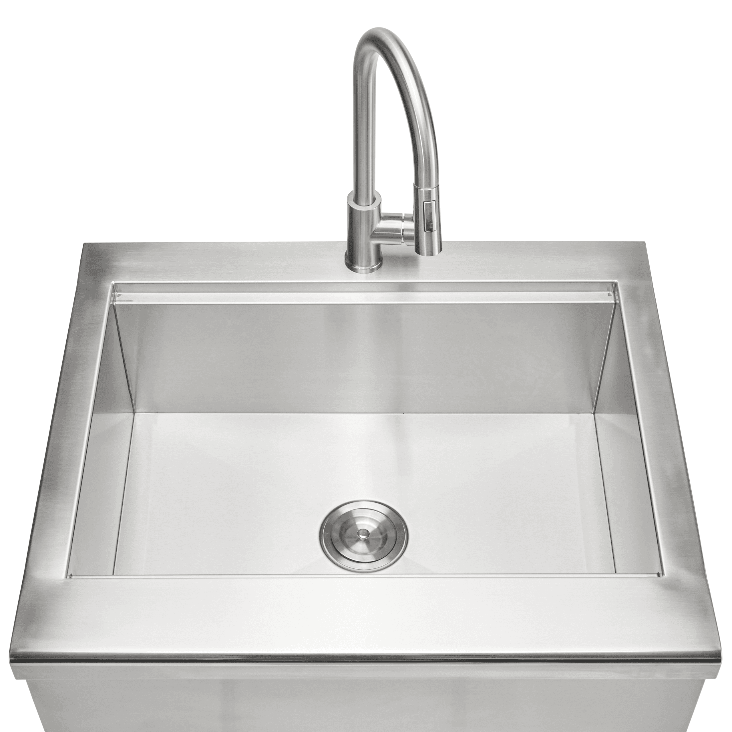 Coyote 30-Inch Stainless Steel Outdoor Farmhouse Apron Sink with Drain, Faucet, Strainer & SS Cover Included thumbnail 4