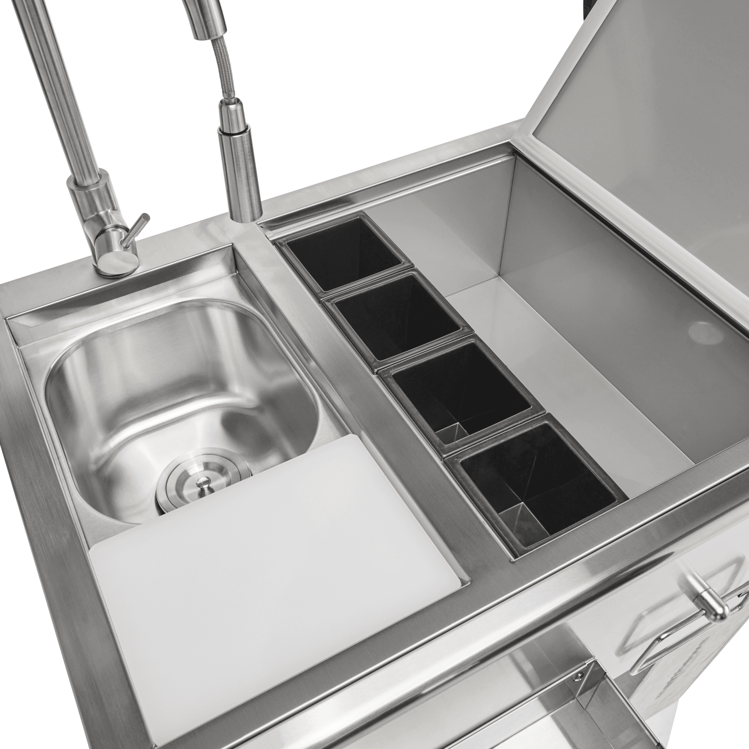 Coyote 30-Inch Stainless Steel Built-In Bar Center with Ice Chest & Sink thumbnail 3