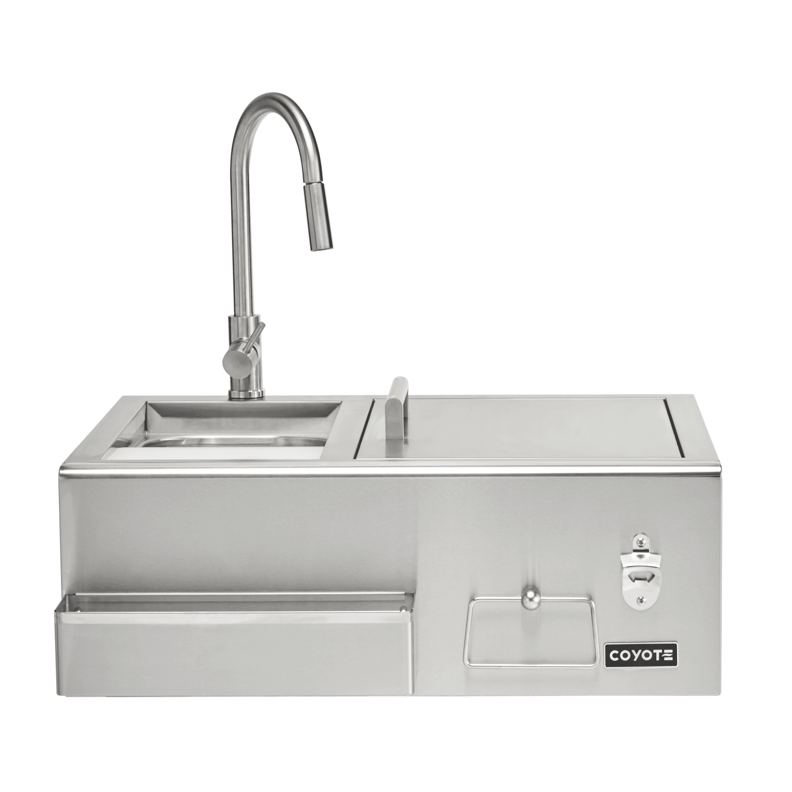 Coyote 30-Inch Stainless Steel Built-In Bar Center with Ice Chest & Sink